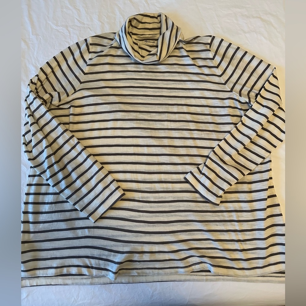 Madewell Whisper Cotton Turtleneck in Stripe